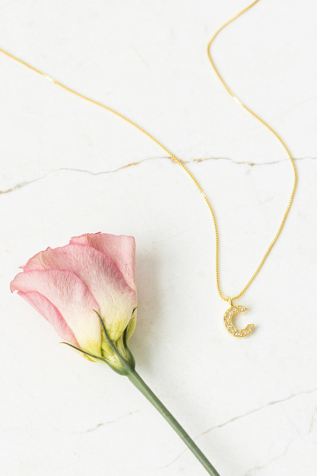 Classy crystal bokstavsmykke C