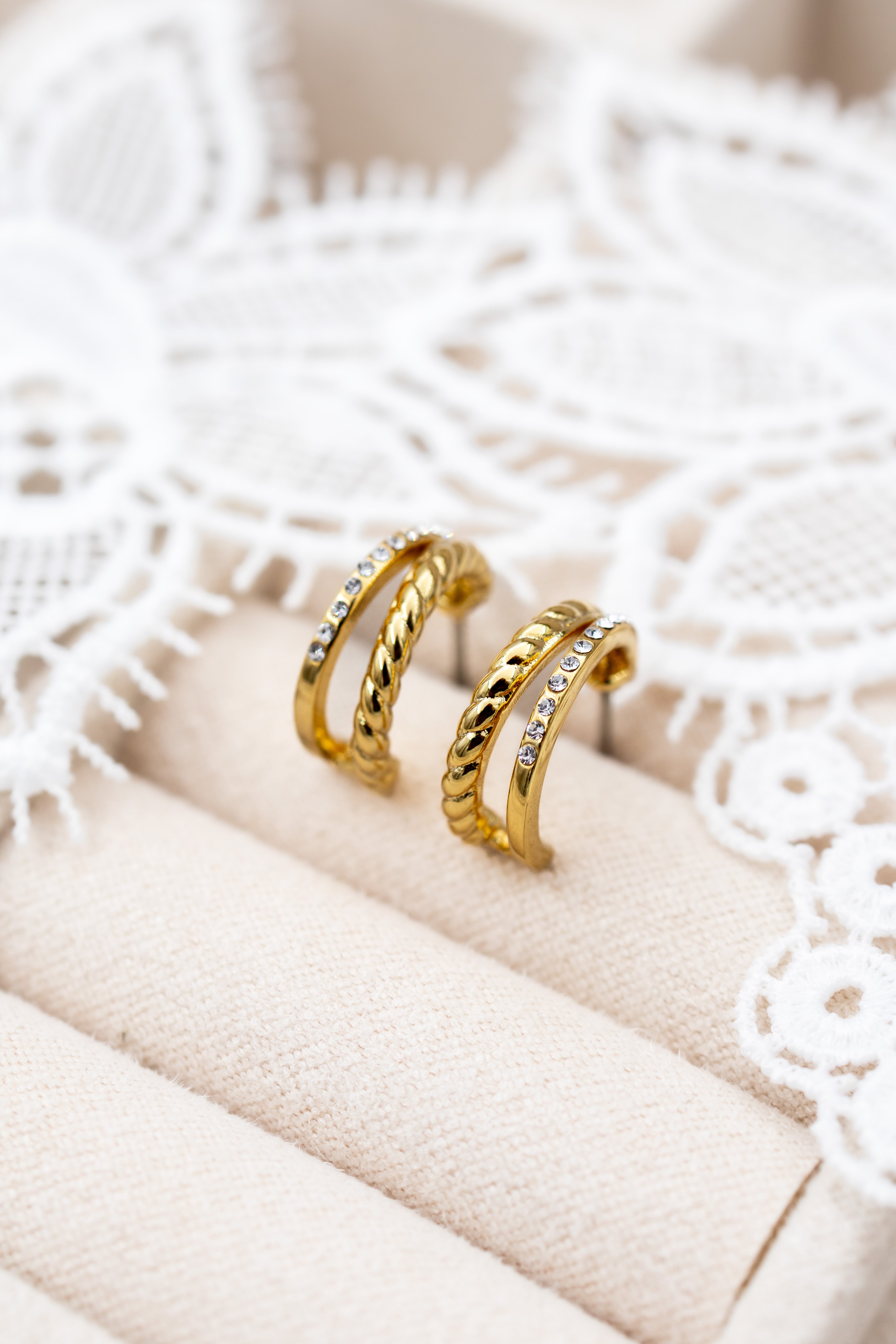 Lumina twisted hoops