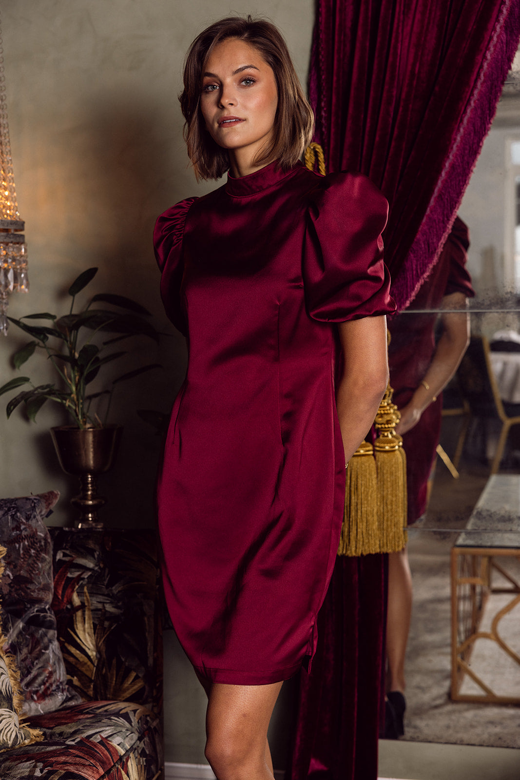 Mila dress burgundy