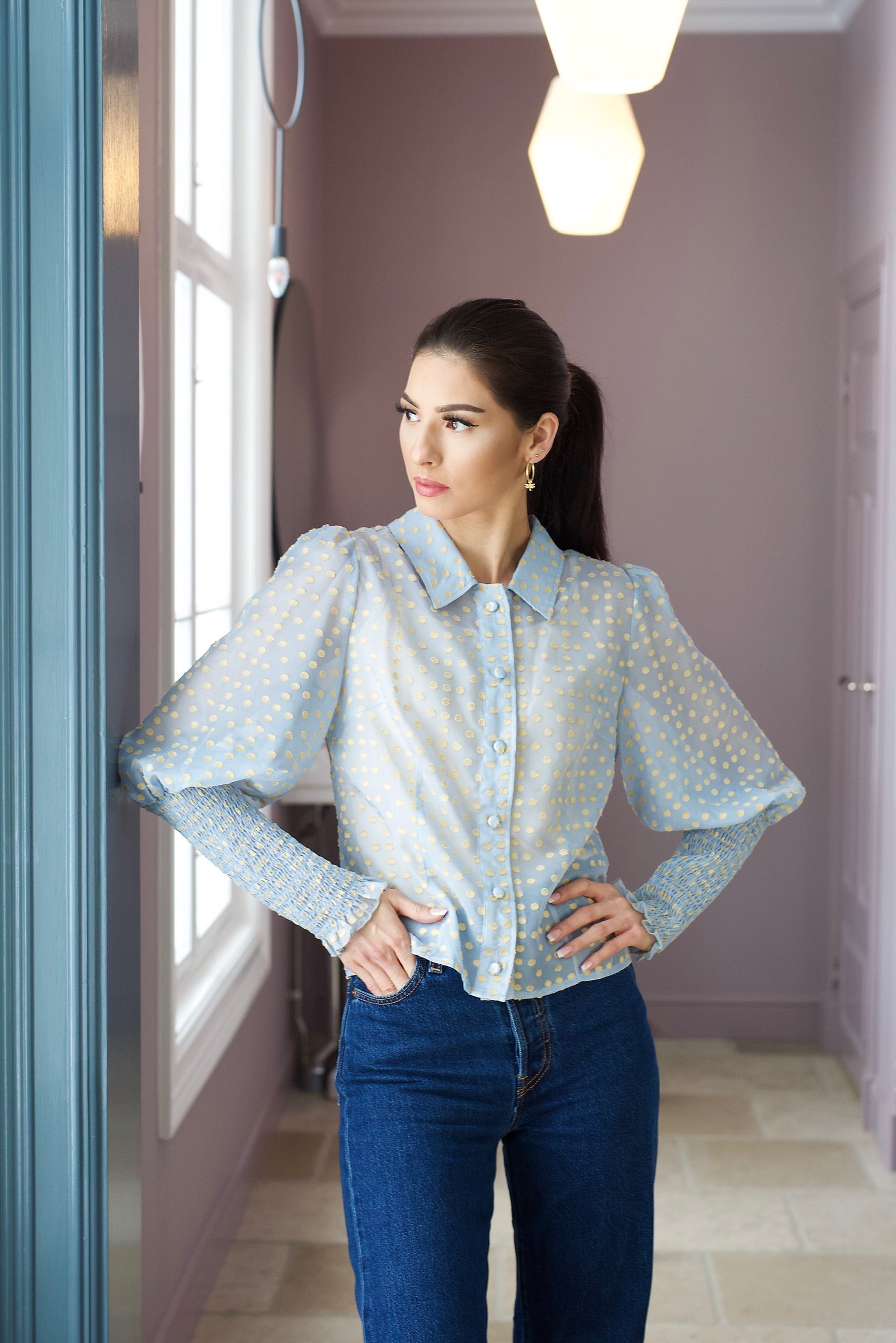 AW-21 - Aubrey bluse blå