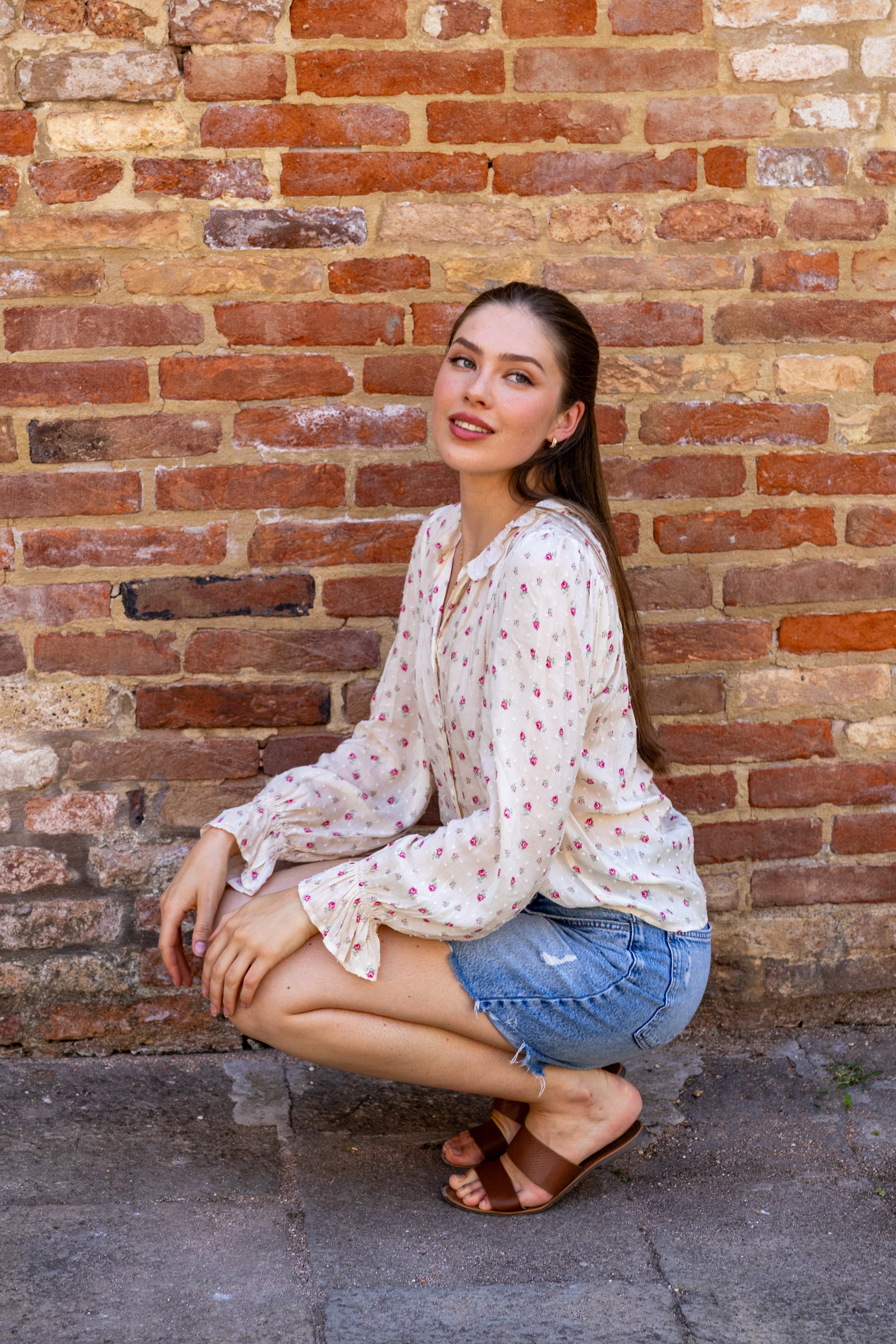 SS27 Beatrice blouse red print