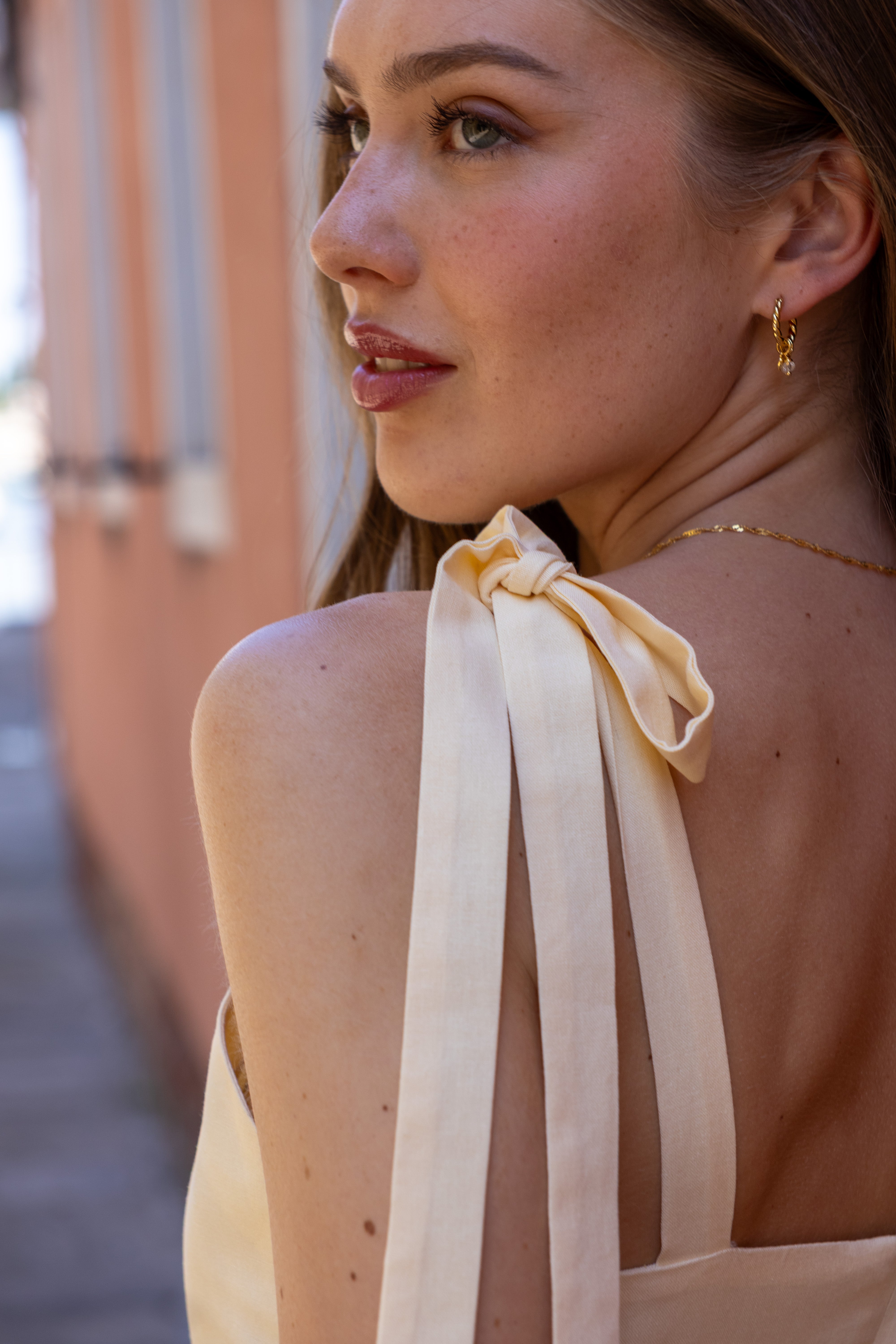 SS27 Caroline linen dress yellow