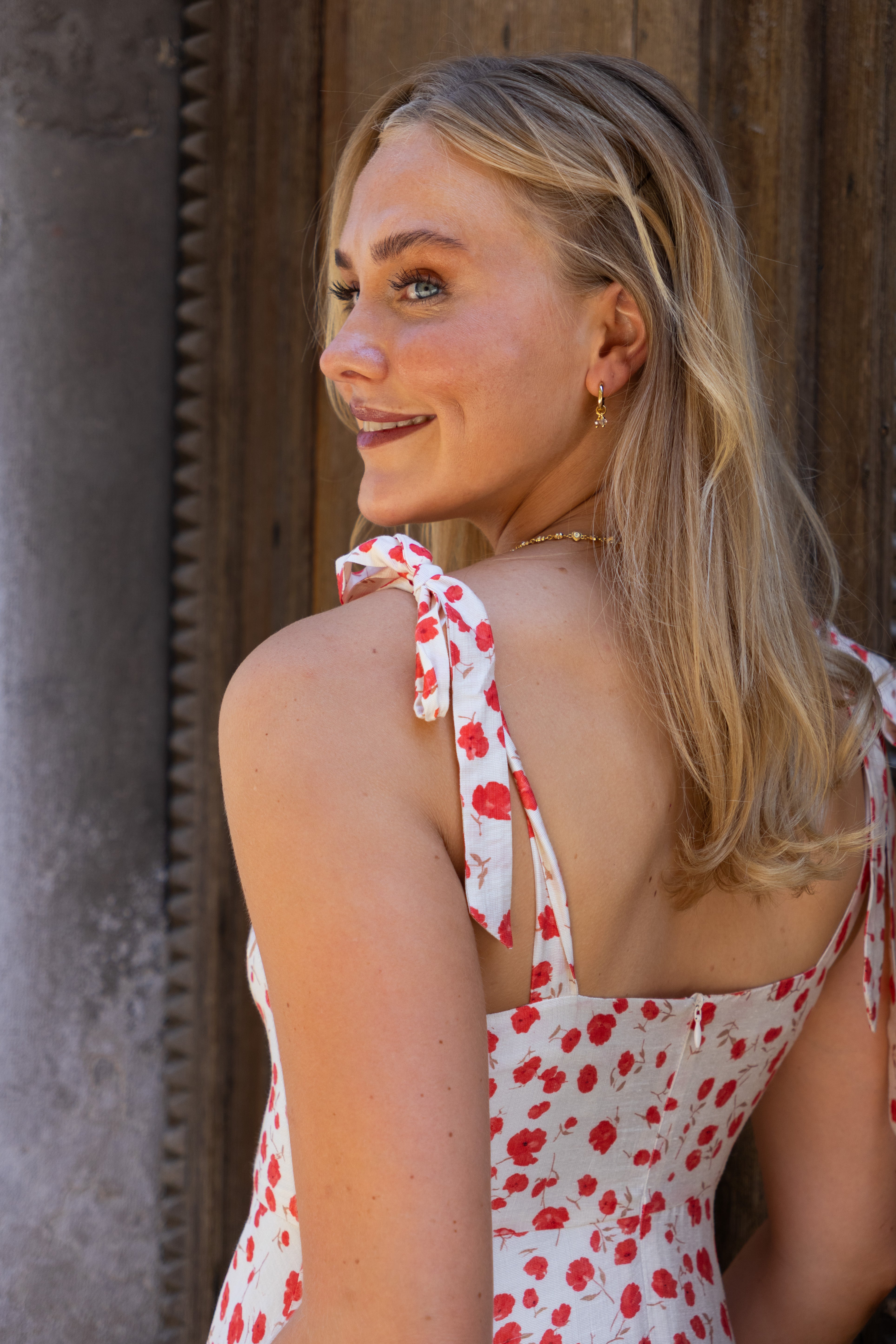 SS27 Caroline dress red flowers