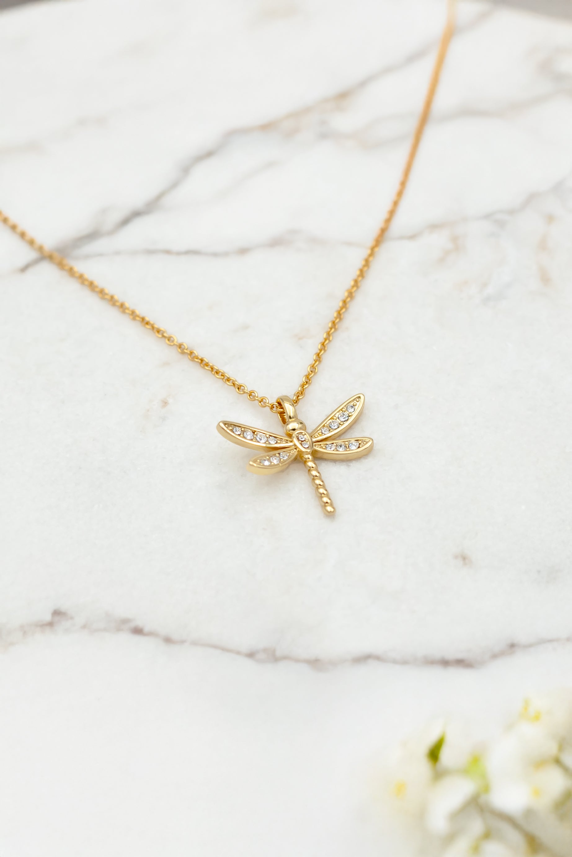 Crystal dragonfly necklace