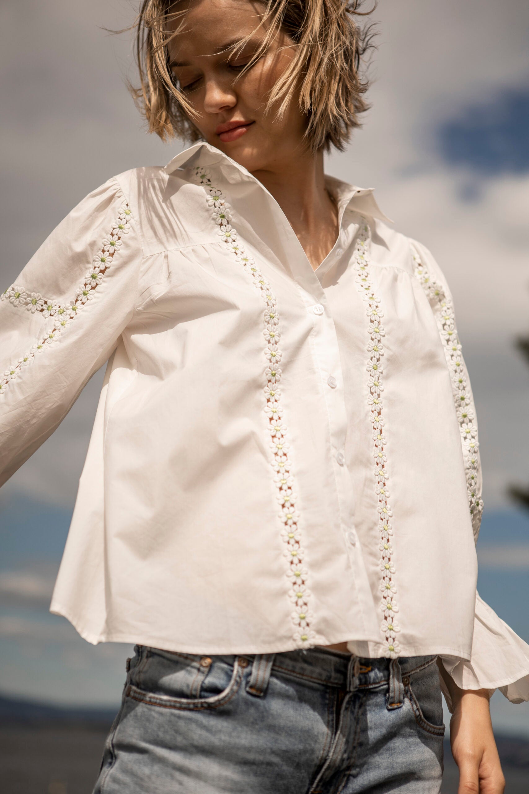 SS22 - Jasmine green flower bluse