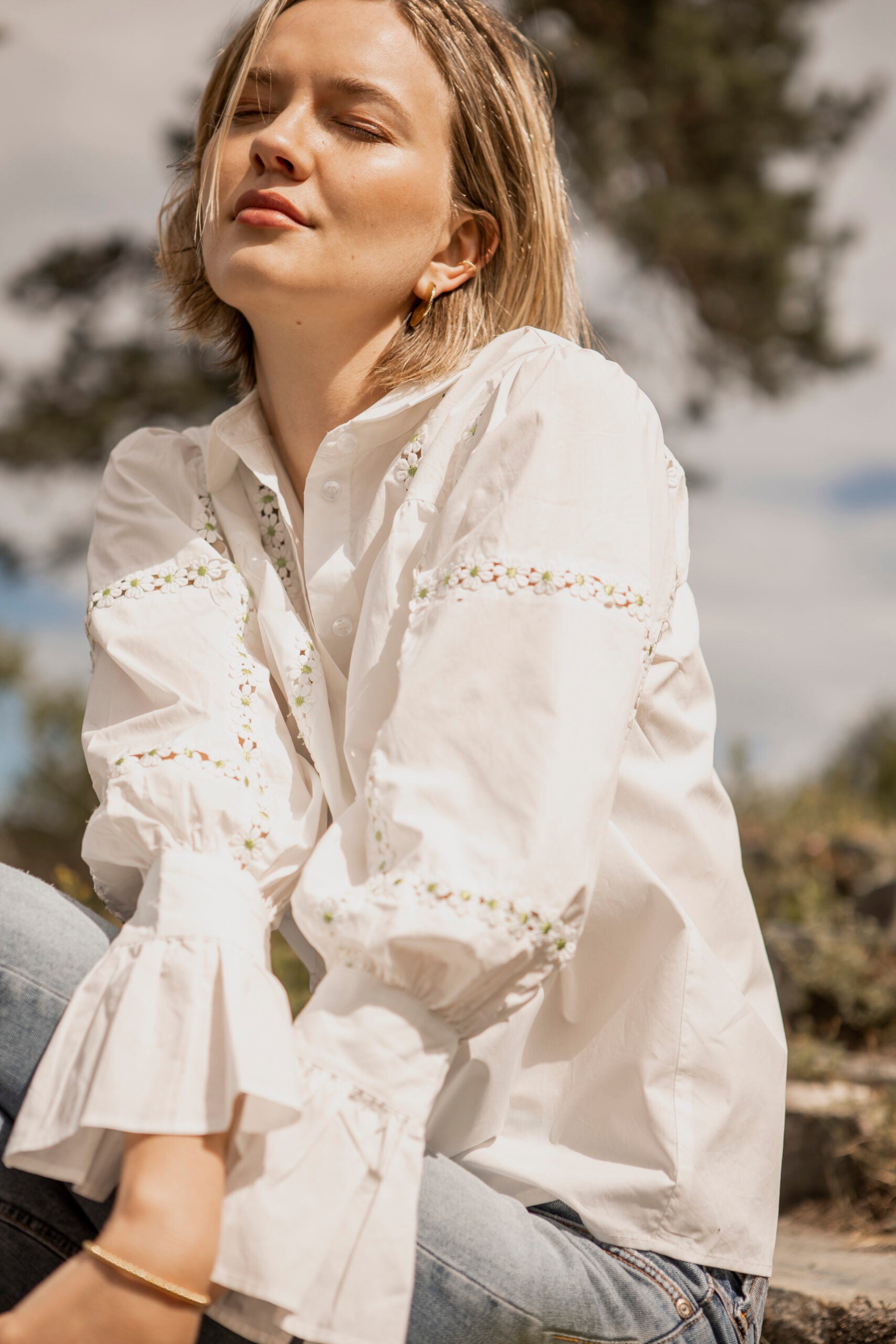SS22 - Jasmine green flower bluse
