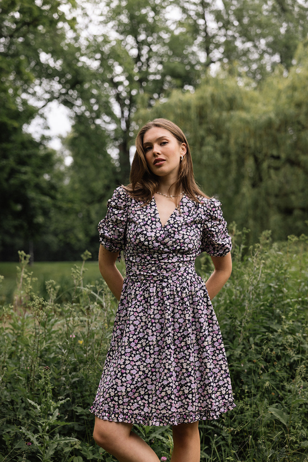 Aurelie dress black print