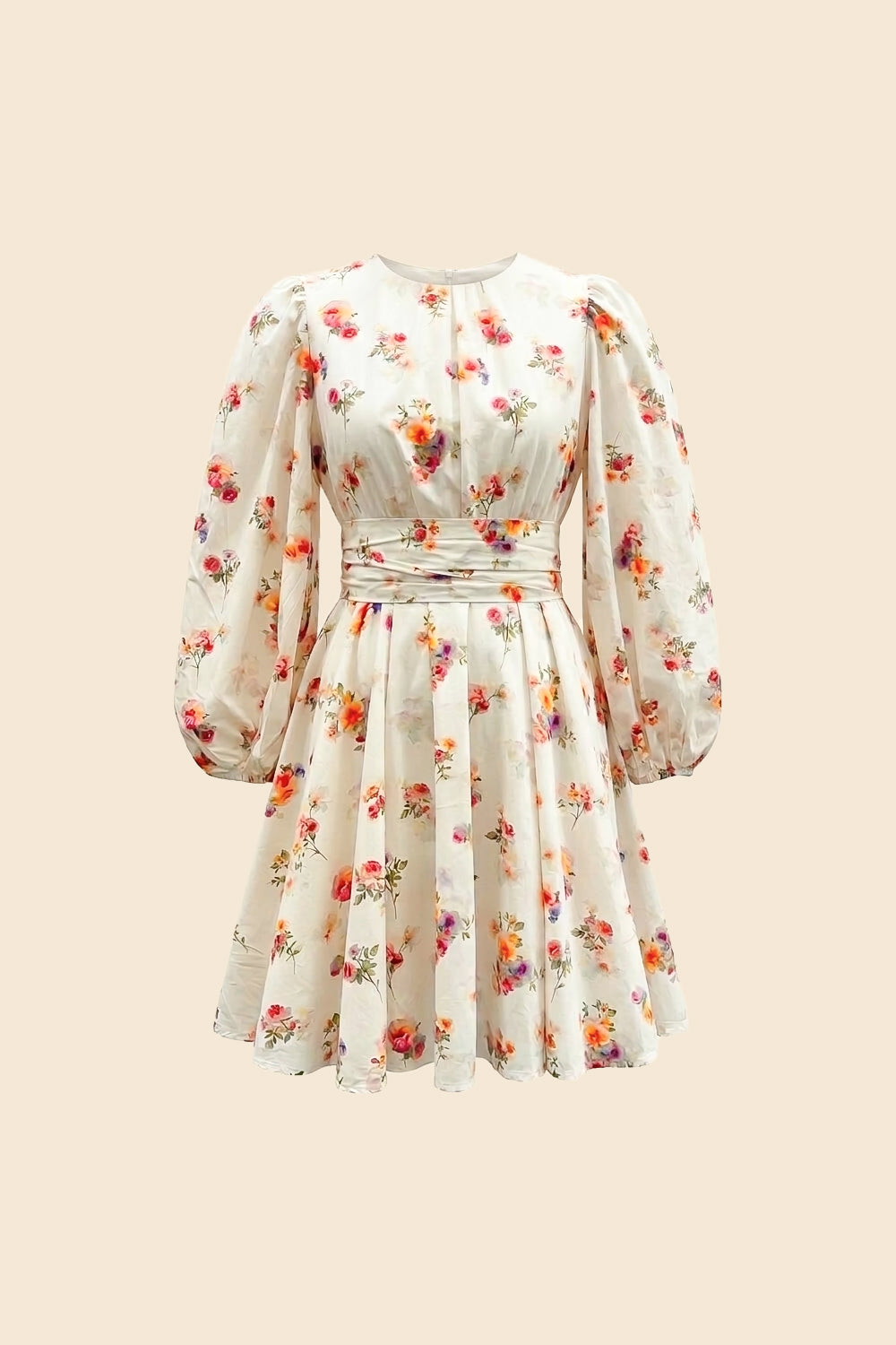 Lise dress white print
