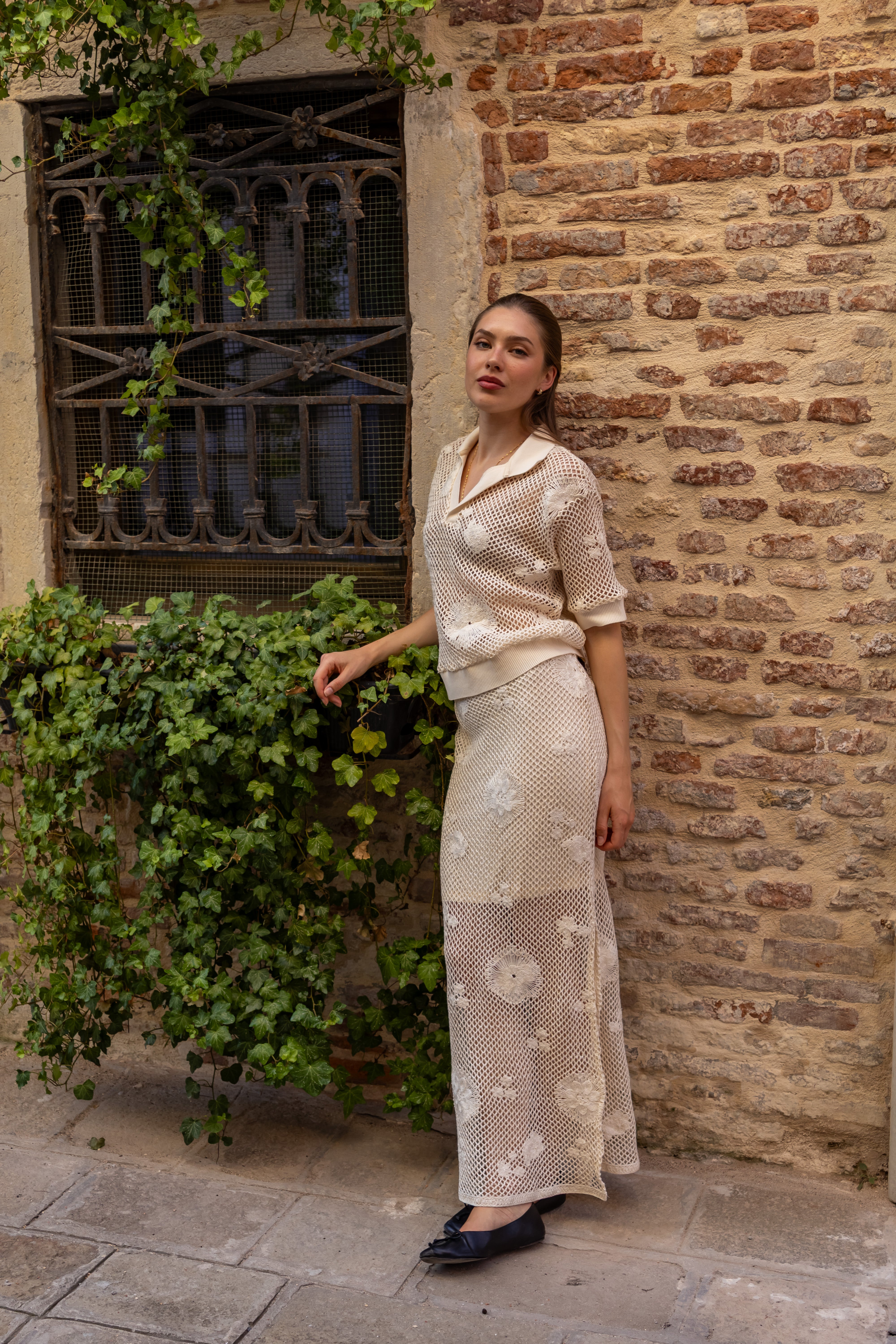 SS27 Vittoria lace skirt creme