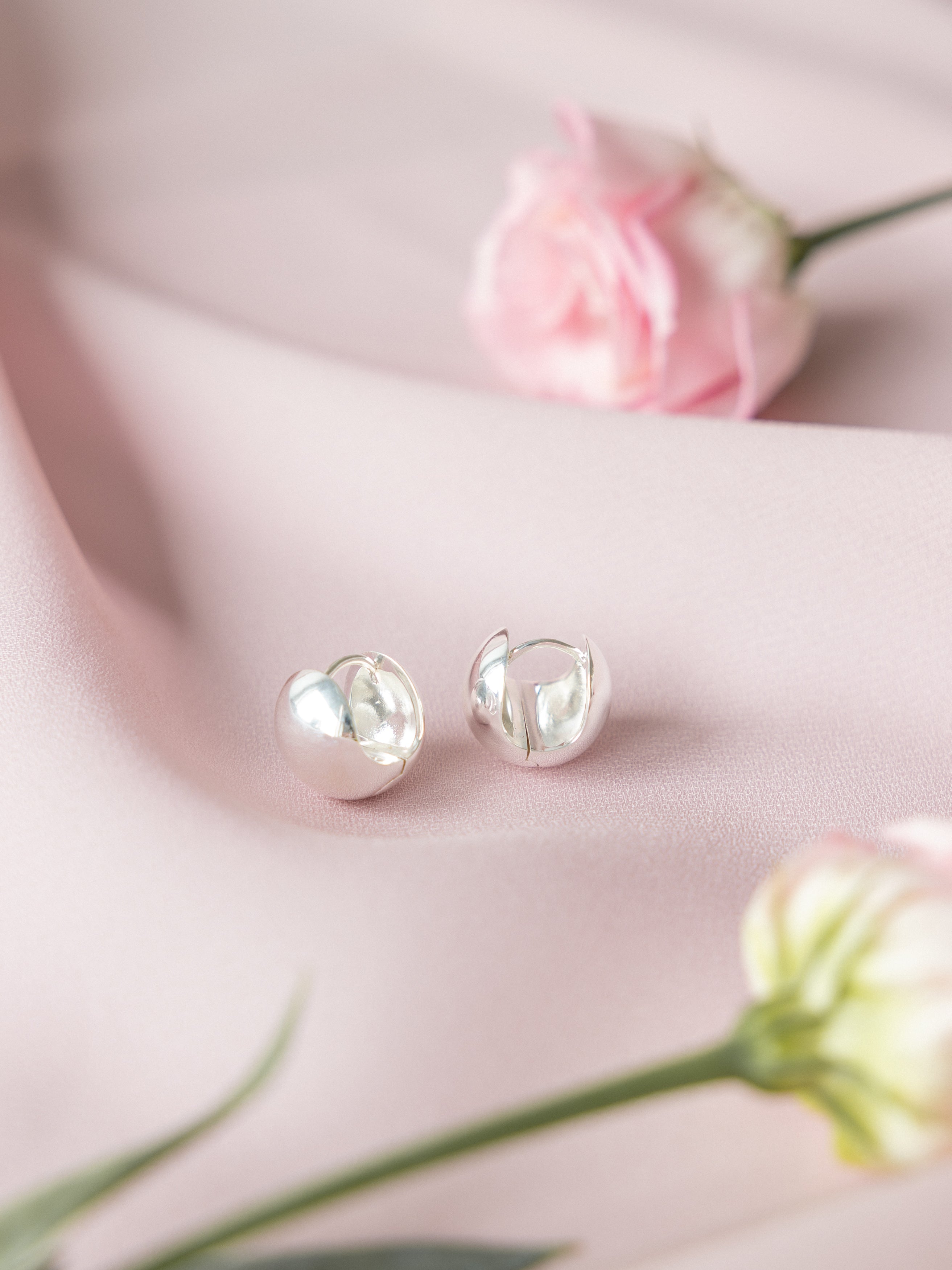 Silver ball øreringer