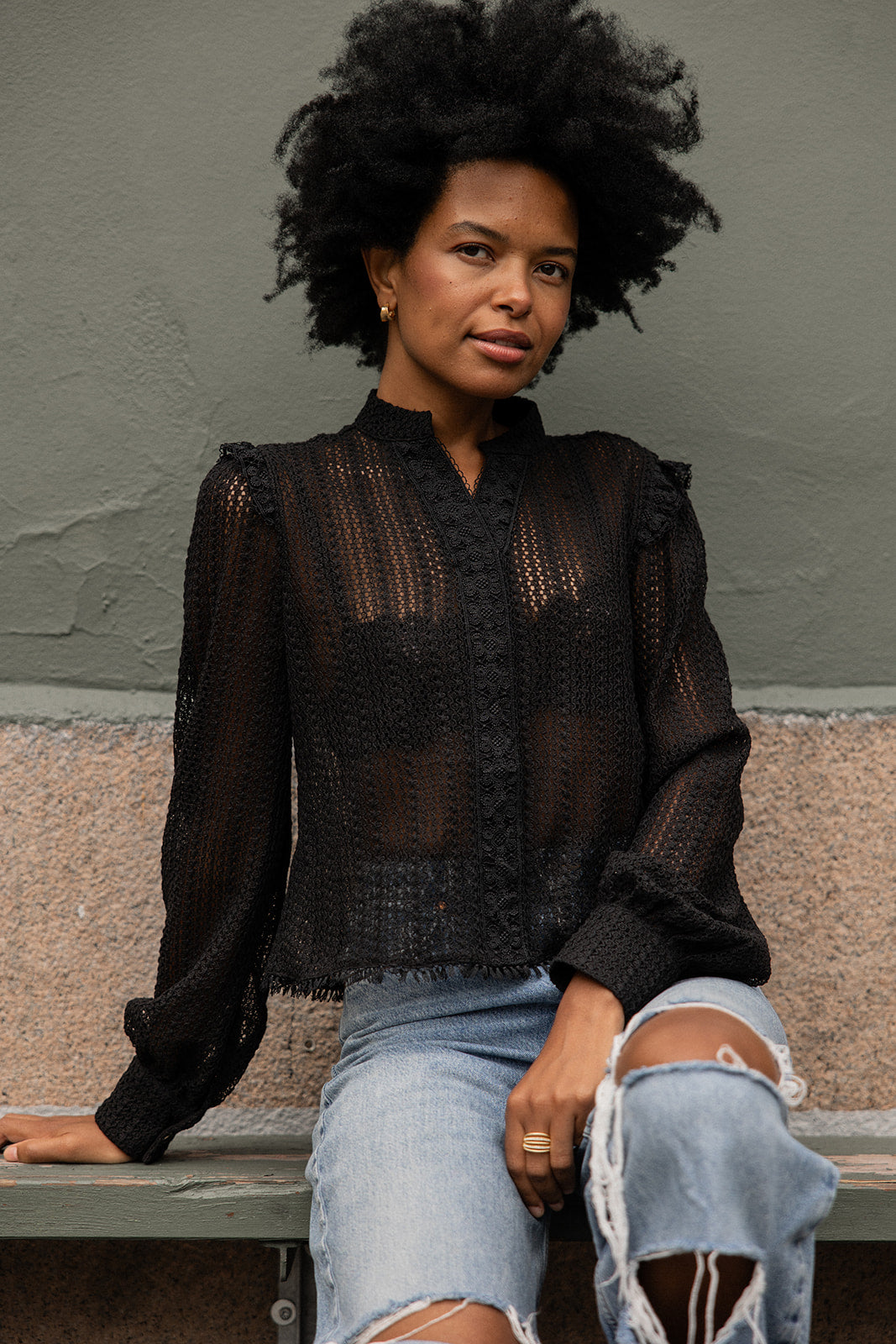 SS24 - Linnea bluse sort
