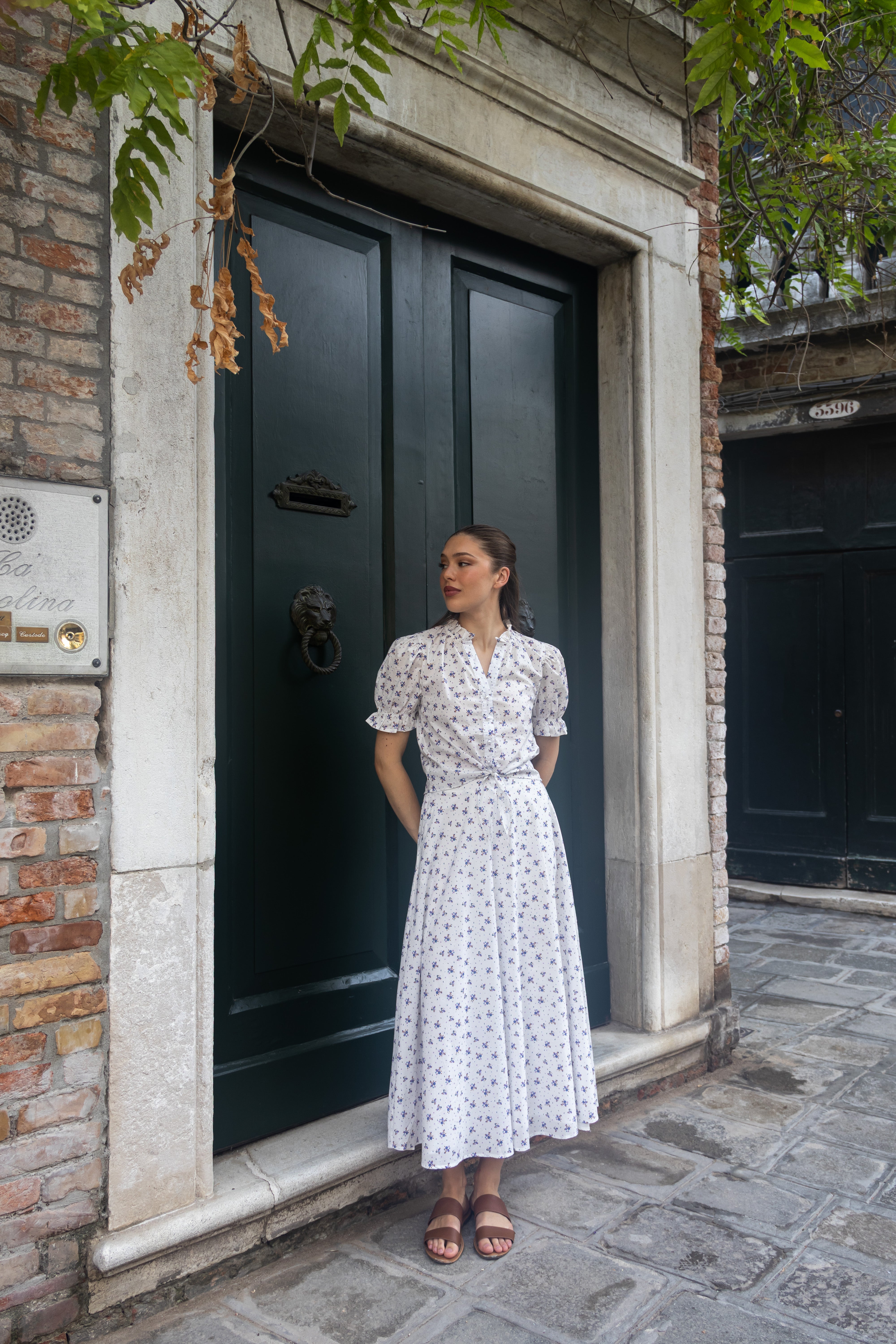 Solene skirt blue print