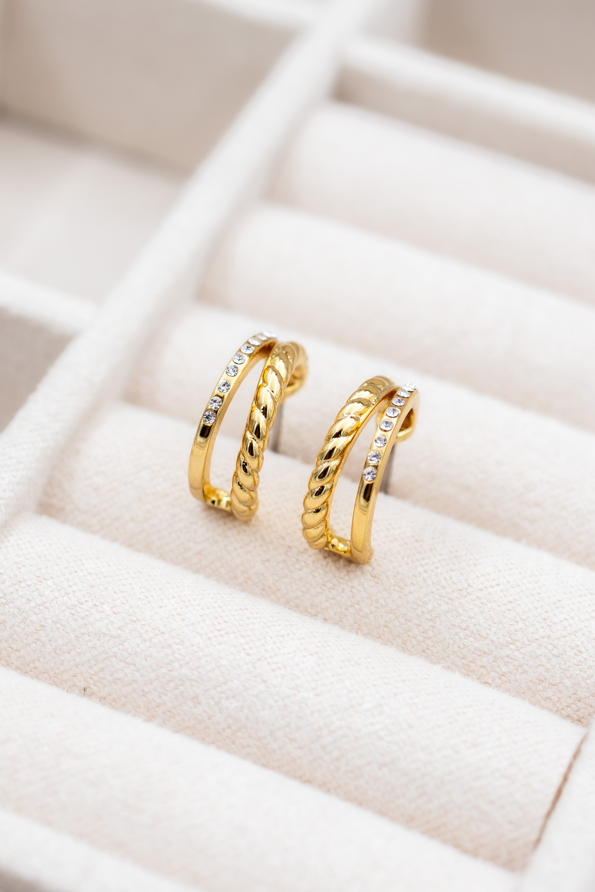 Lumina twisted hoops