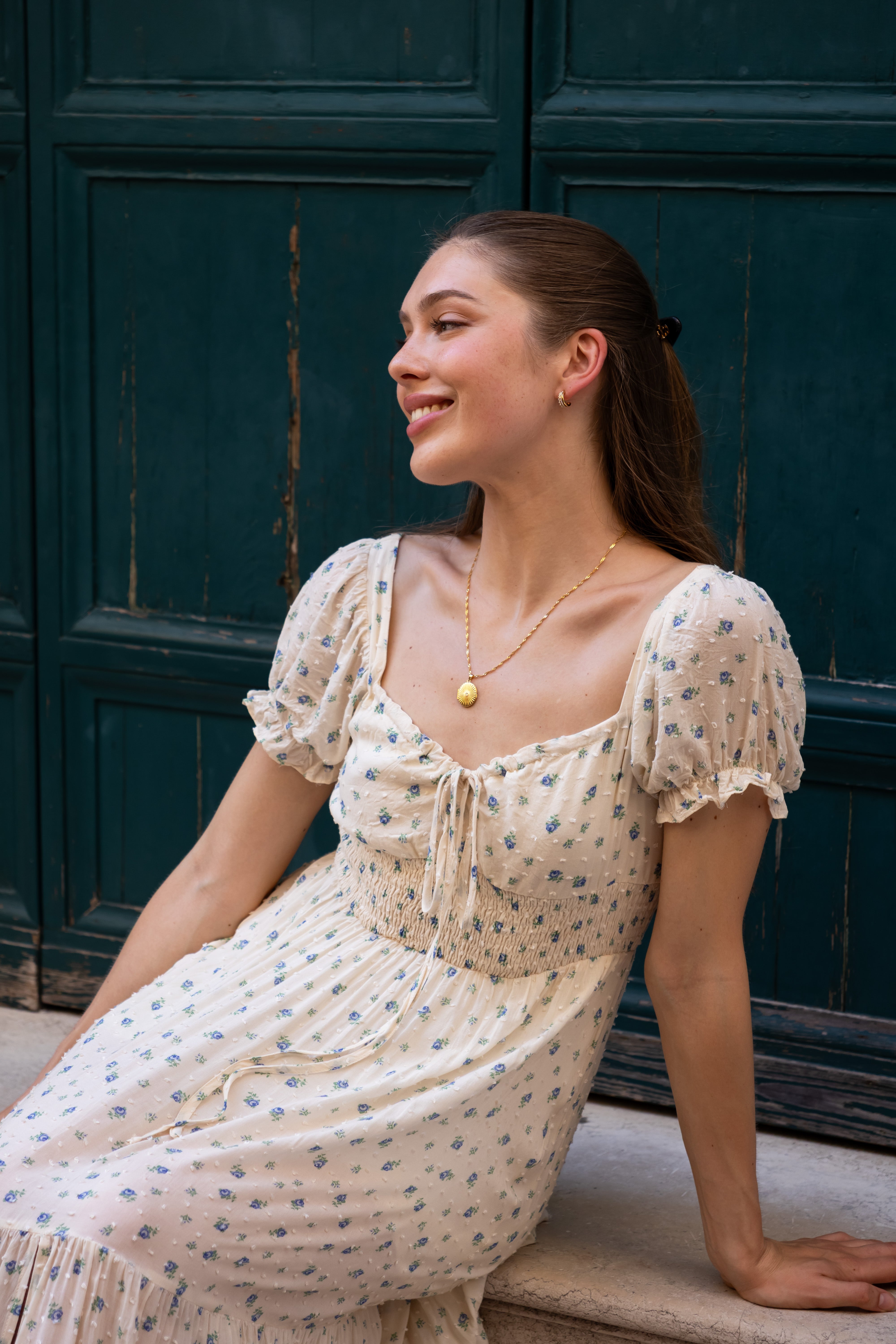 SS27 Beatrice dress blue print
