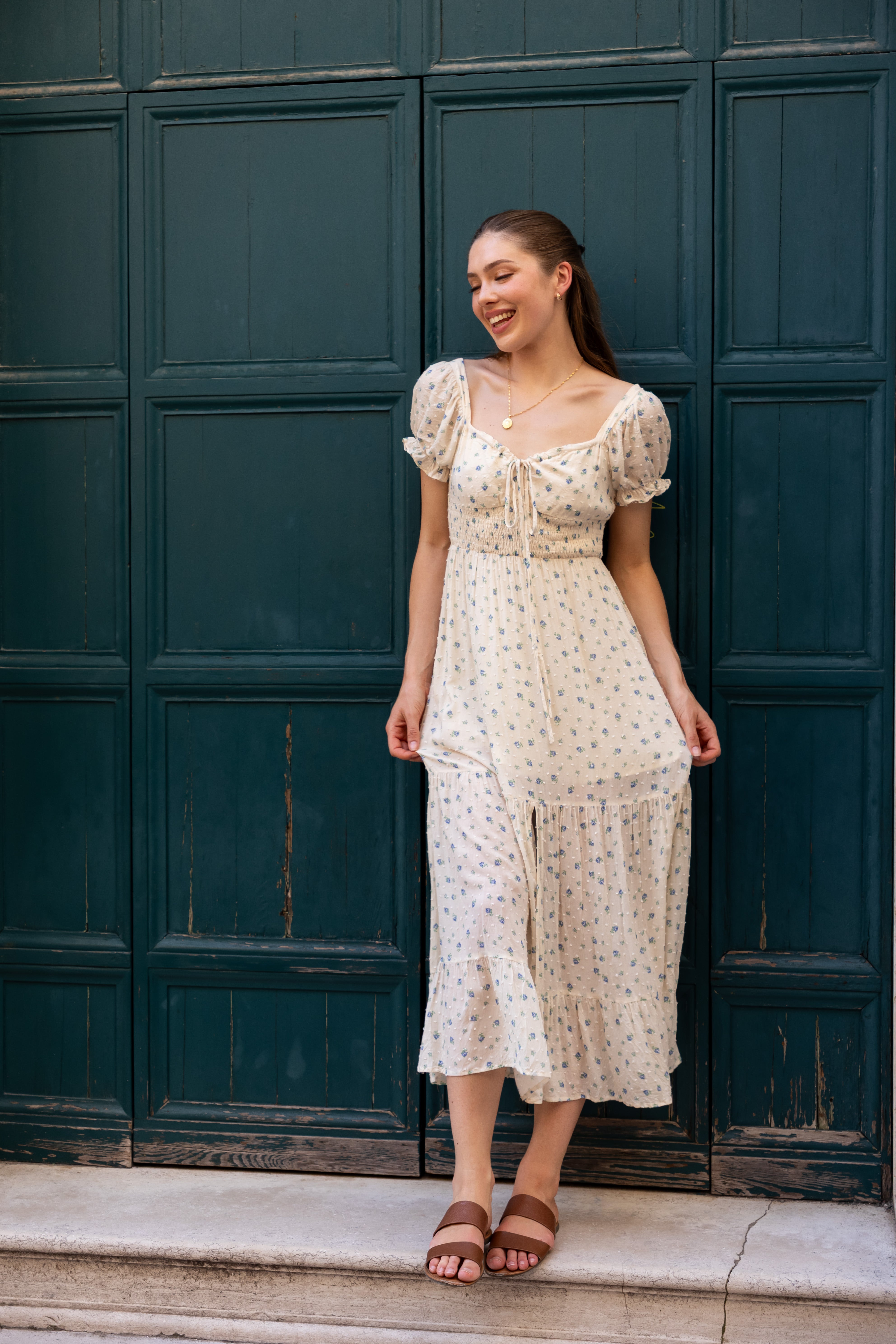 SS27 Beatrice dress blue print