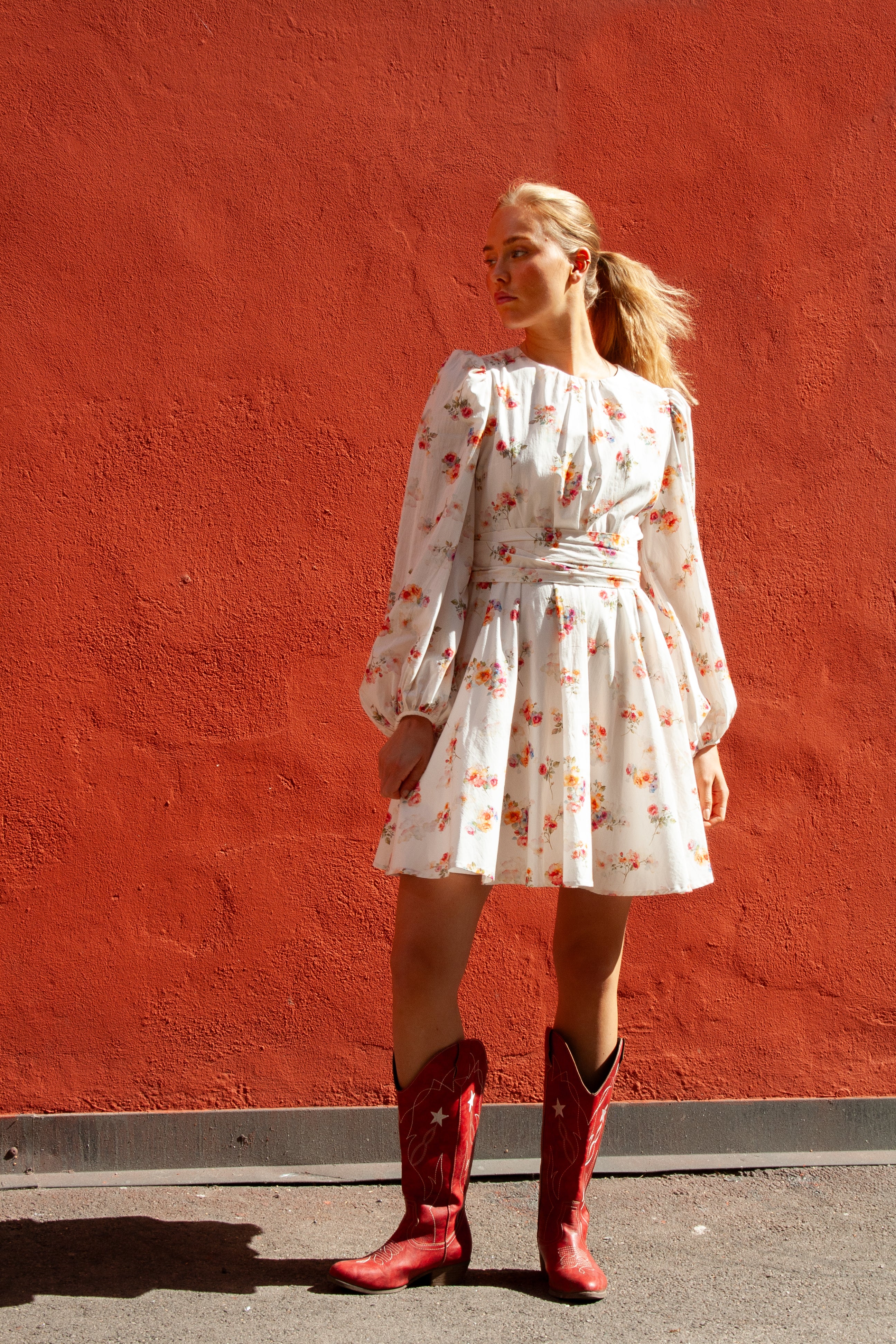 Lise dress white print