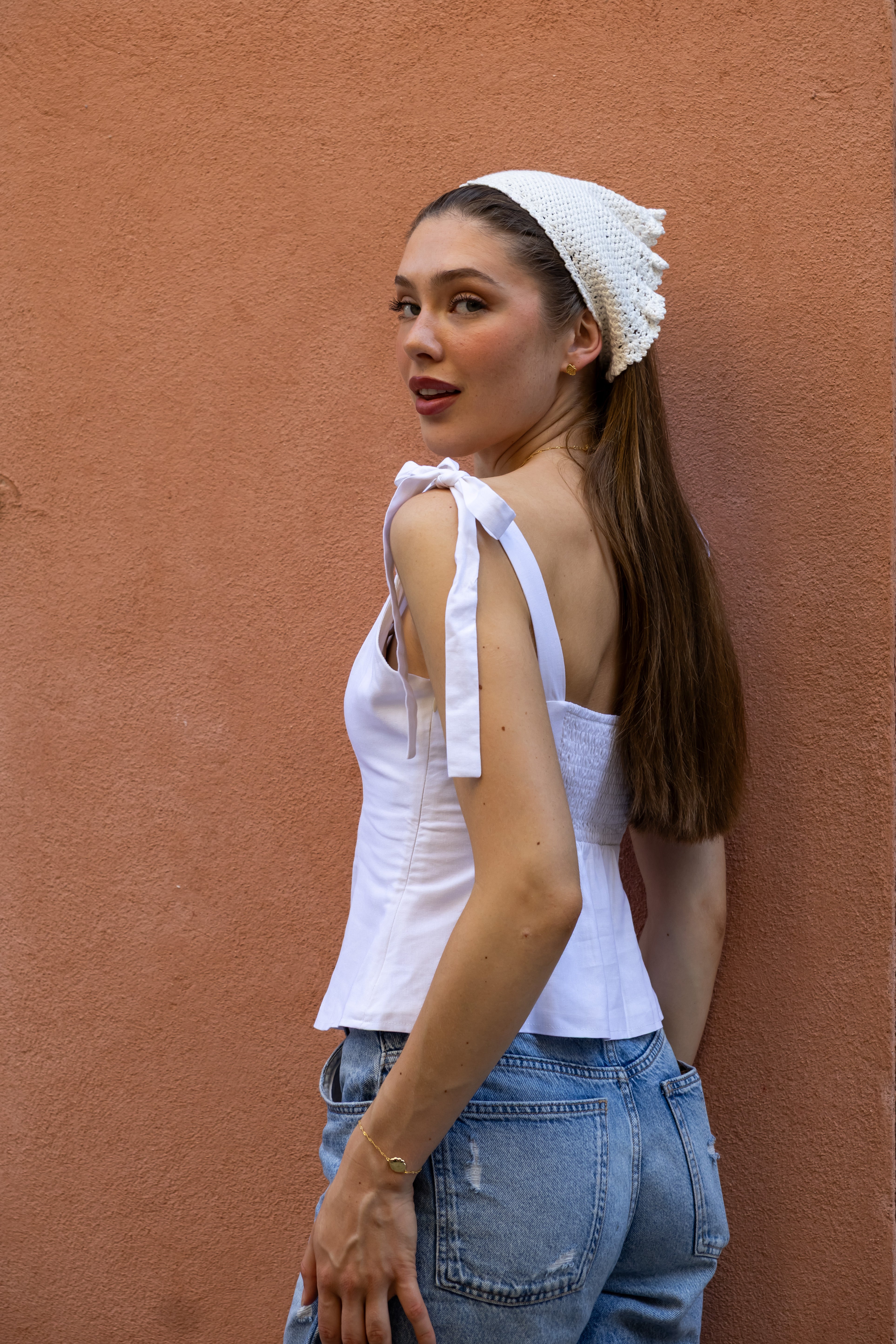 SS27 Caroline linen top white