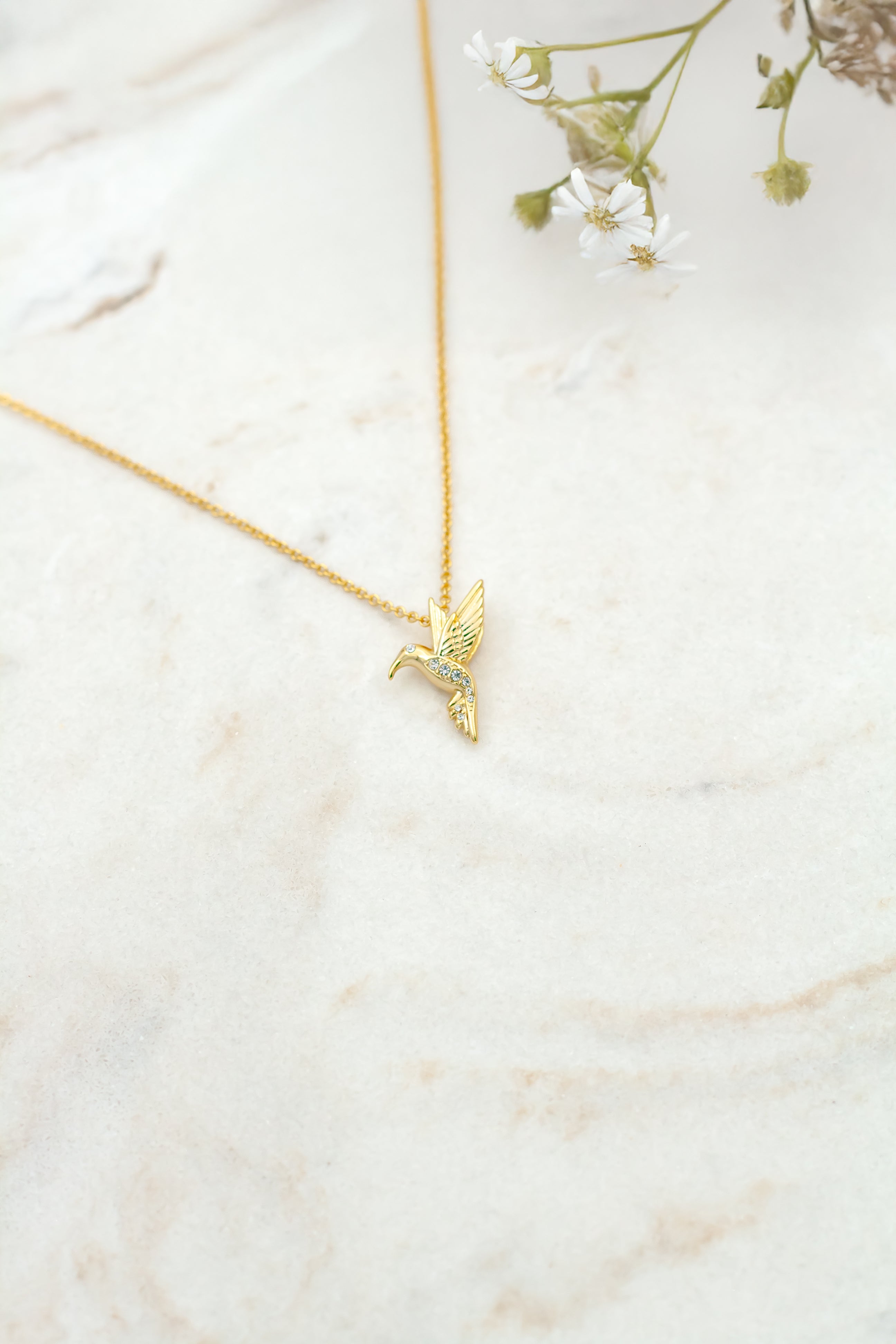 Hummingbird crystal necklace