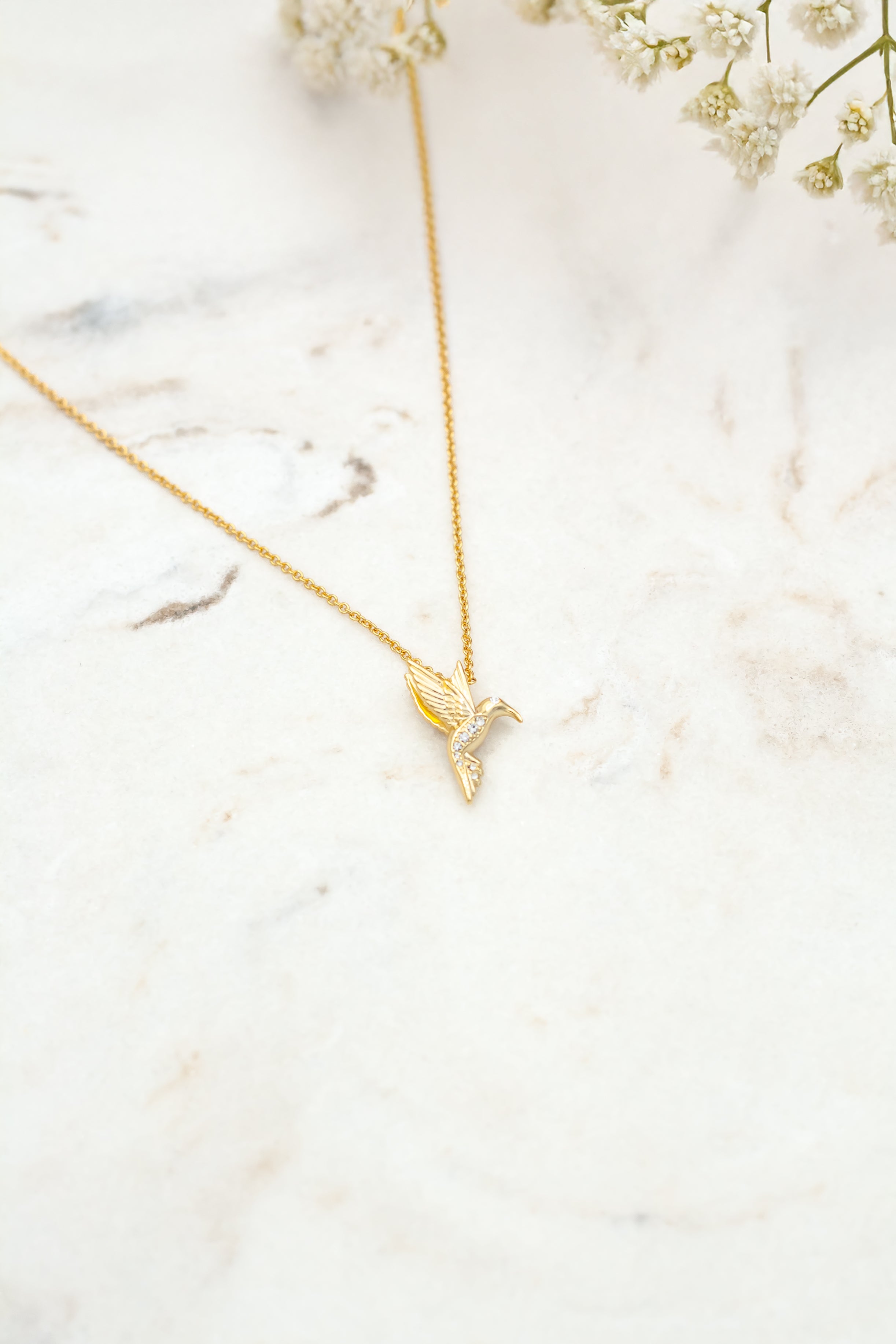 Hummingbird crystal necklace