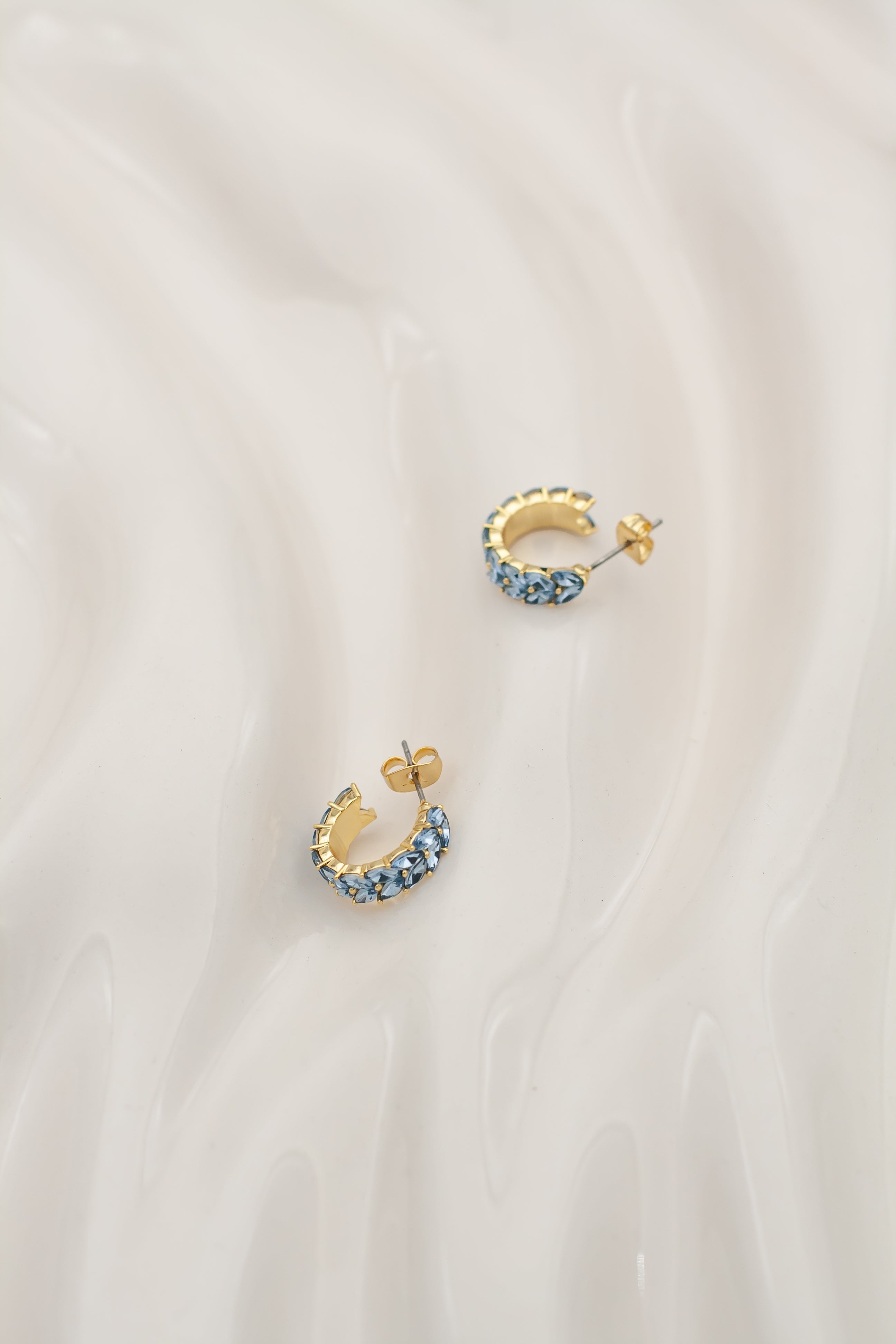 Lorenza crystal earrings blue