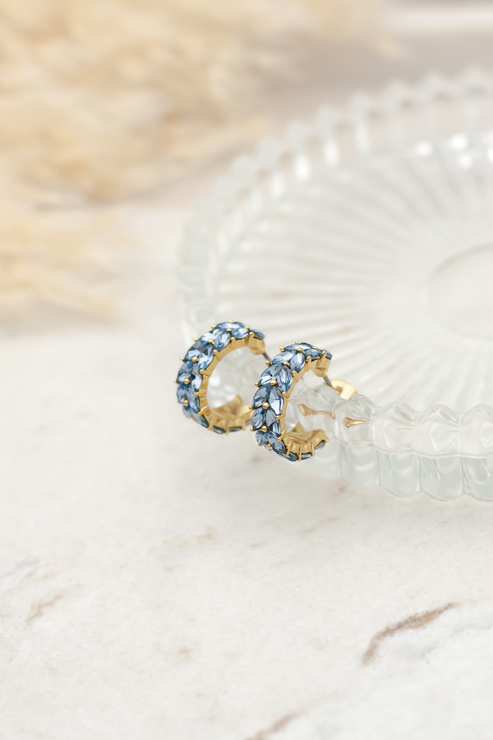 Lorenza crystal earrings blue