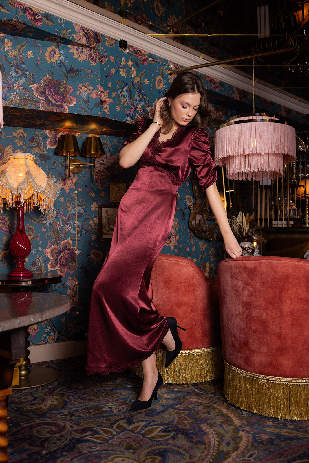 AW26 Rosalie dress burgundy